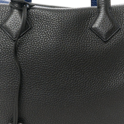 Hermes Taurillon Clemence Victoria II 35 Black Bleu De Malte 9 of 11