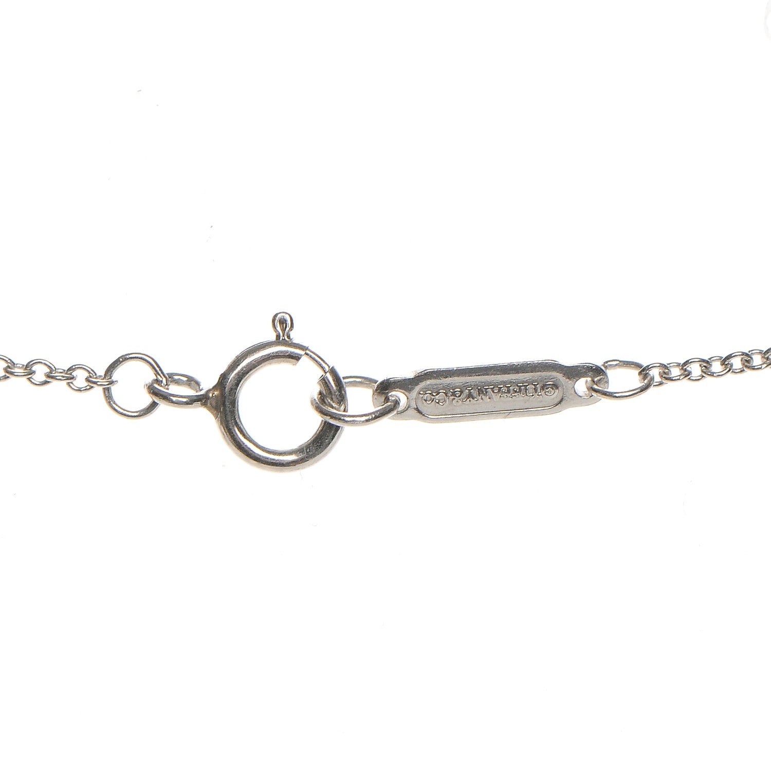 Tiffany Platinum Diamond .90ct Fleur De Lis Key Pendant Necklace 5 of 7