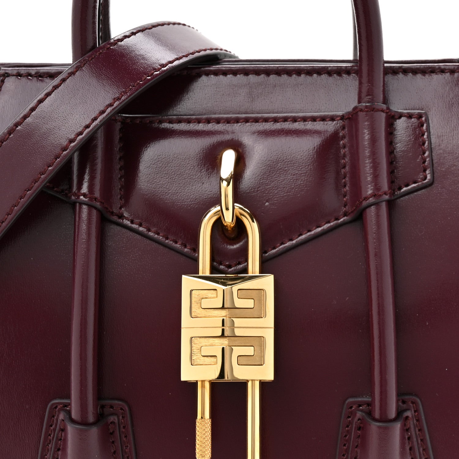 Givenchy Box Calfskin Mini Lock Antigona Oxblood Red 8 of 13