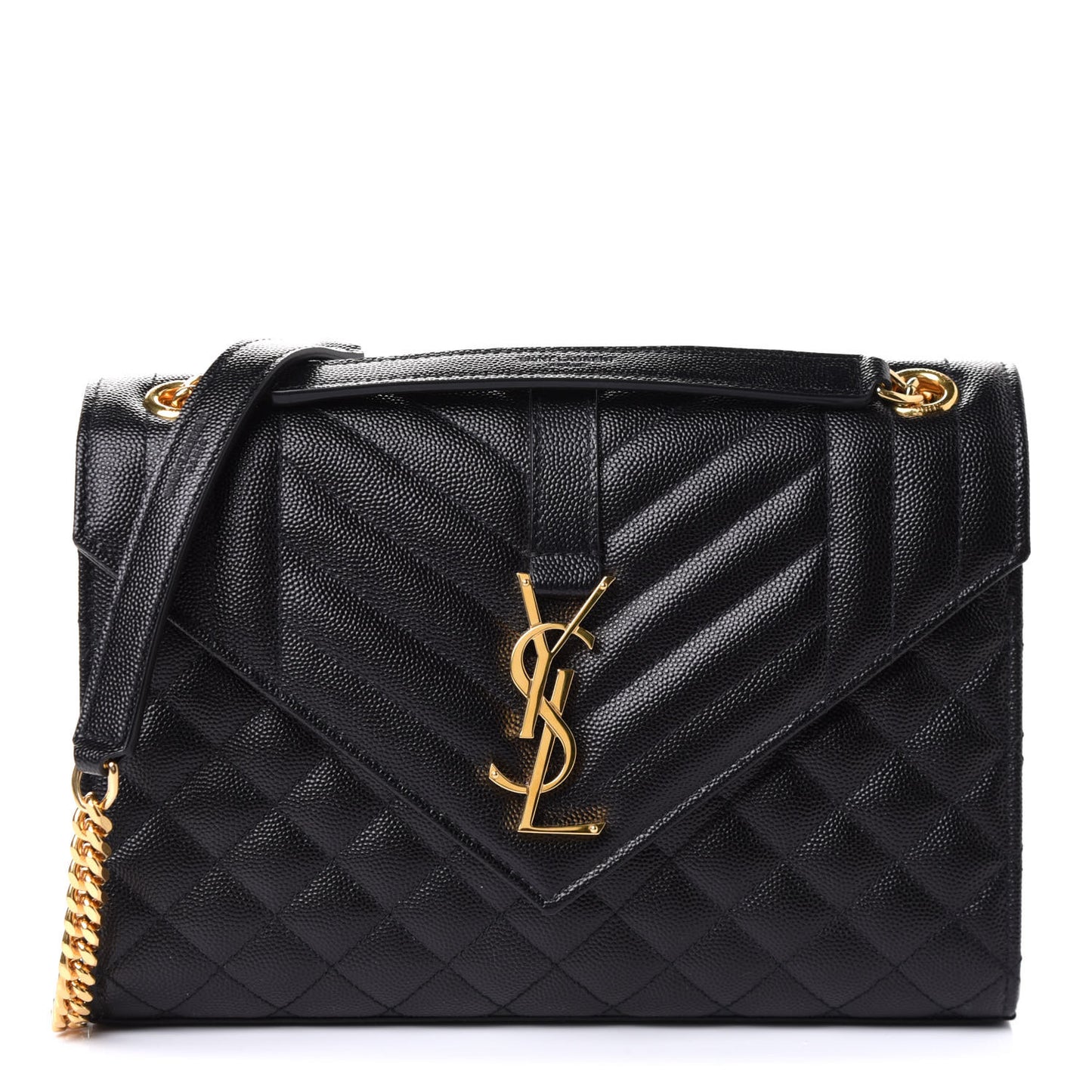 Grain De Poudre Textured Mixed Matelasse Triquilt Medium Monogram Satchel Black
