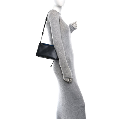 Celine Smooth Lambskin Trio Flap Crossbody Bag Black 2 of 10