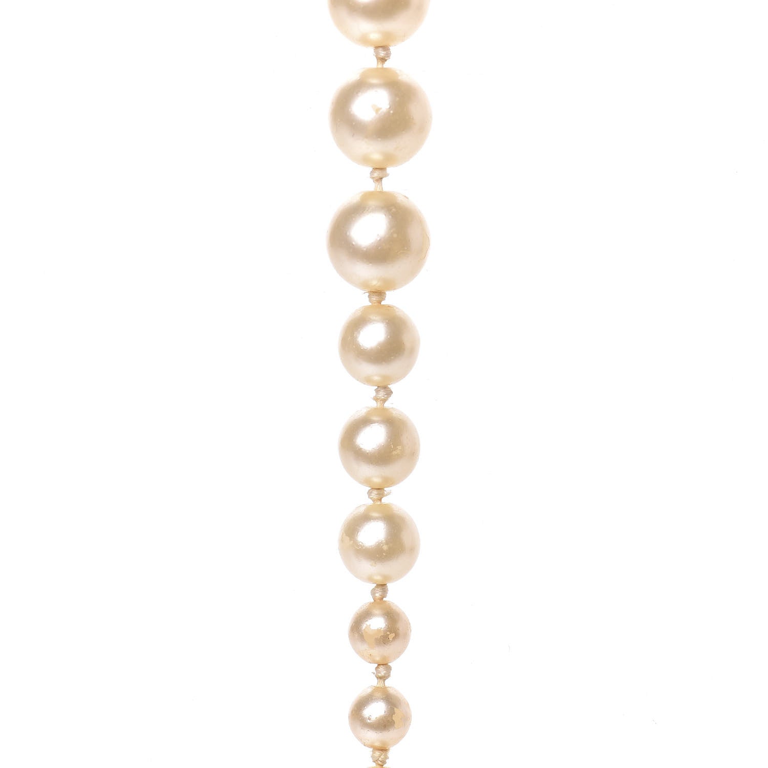 Chanel Pearl Crystal Long CC Necklace Gold 12 of 13
