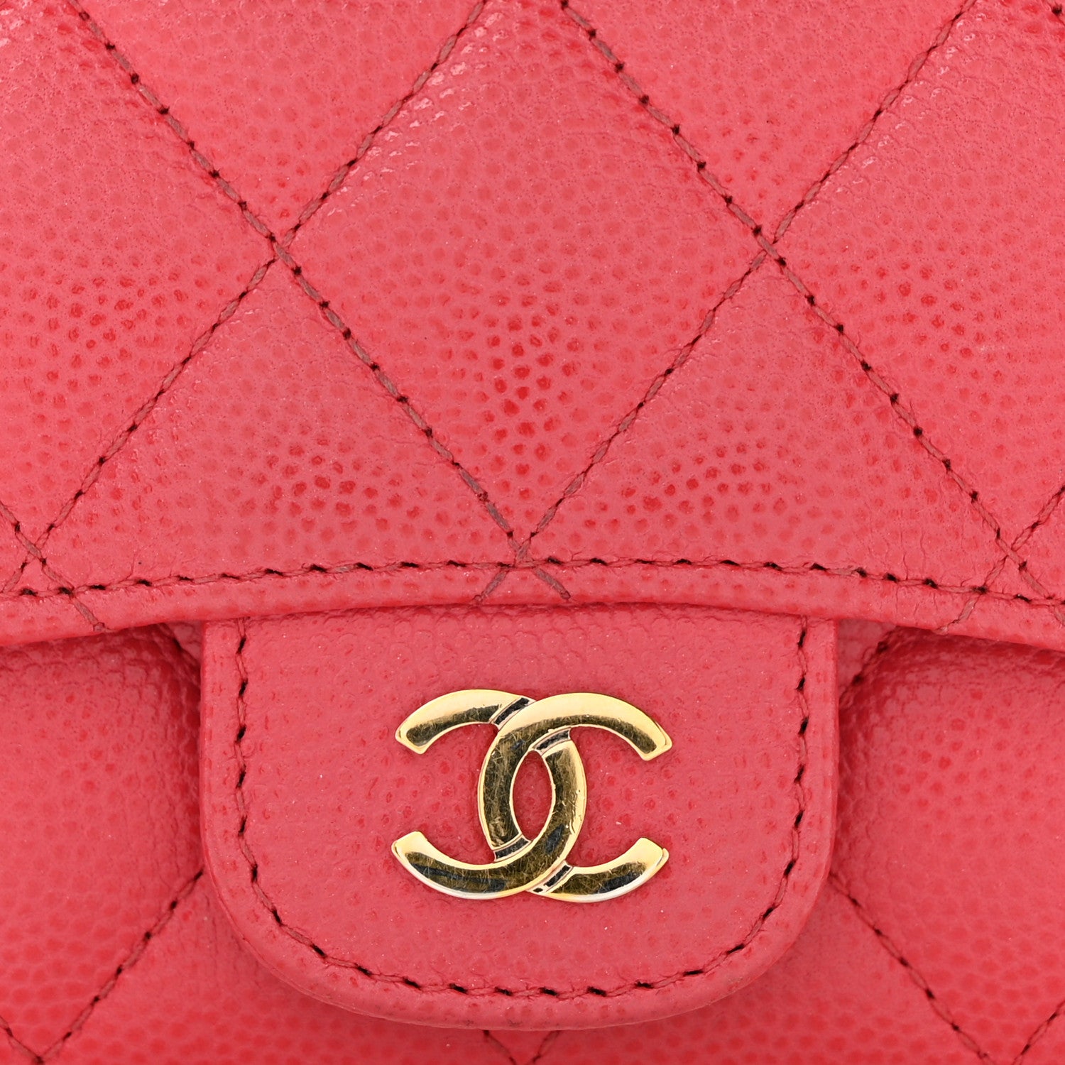 Chanel Caviar Quilted Flap Card Holder Wallet Dark Pink 11 of 12