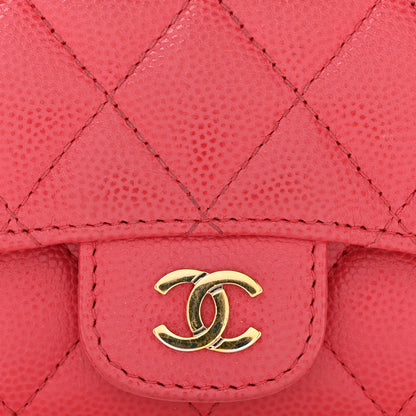 Chanel Caviar Quilted Flap Card Holder Wallet Dark Pink 11 of 12