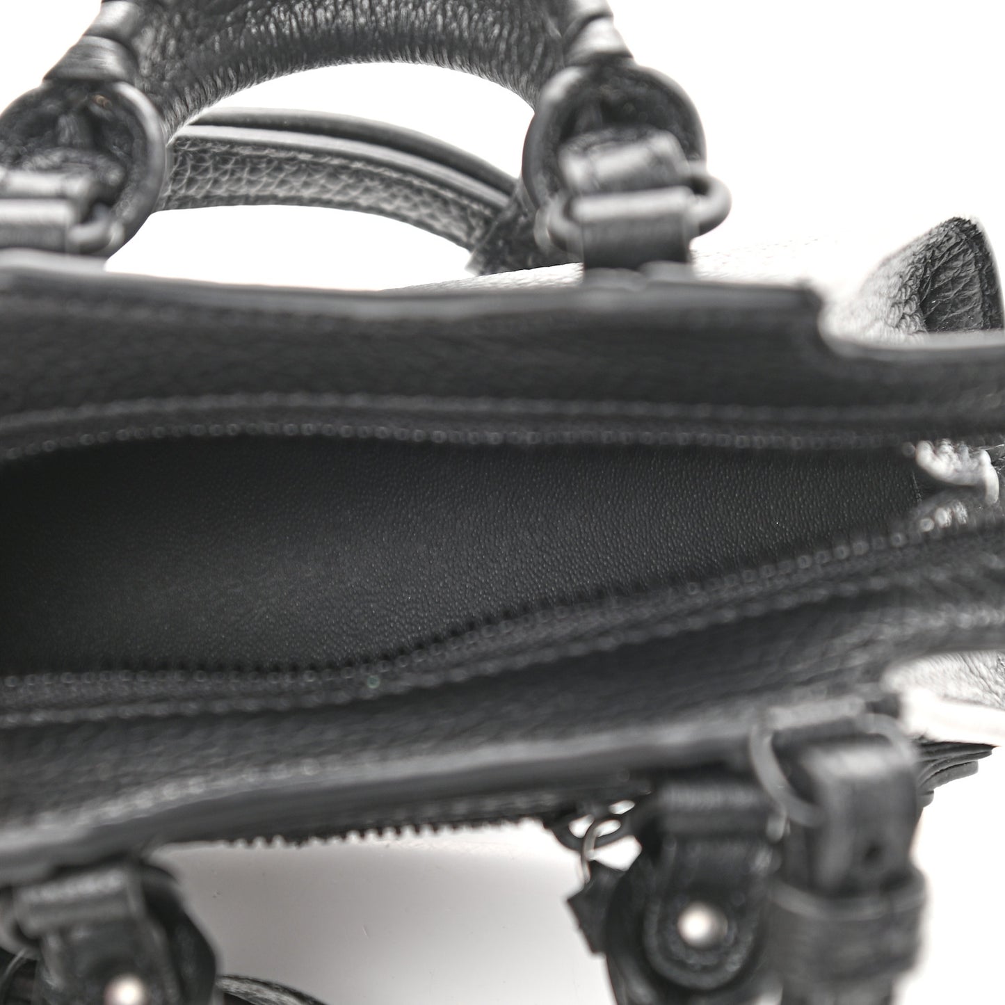 Grained Calfskin Neo Classic Black Hardware Super Nano City Crossbody Black