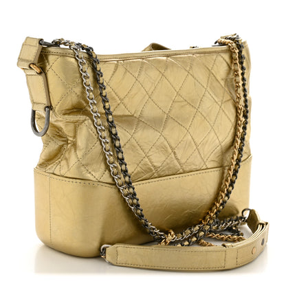 Chanel Metallic Aged Calfskin Quilted Medium Gabrielle Gold 3 of 12