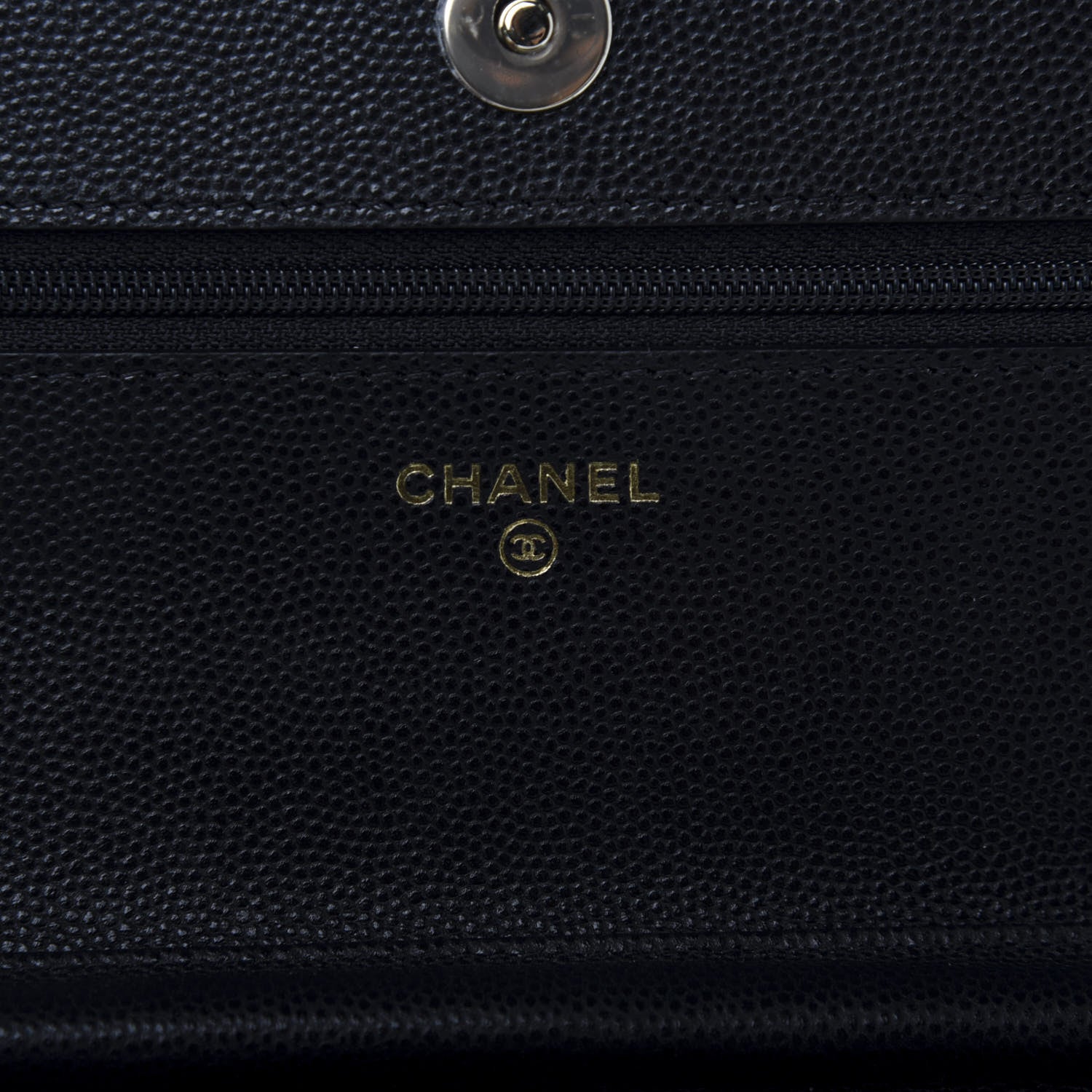 Chanel Caviar Quilted French New Wave Chain CC Wallet On Chain WOC Black 8 of 11