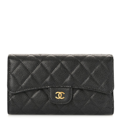Chanel Caviar Quilted Large Flap Wallet Black 1 of 13