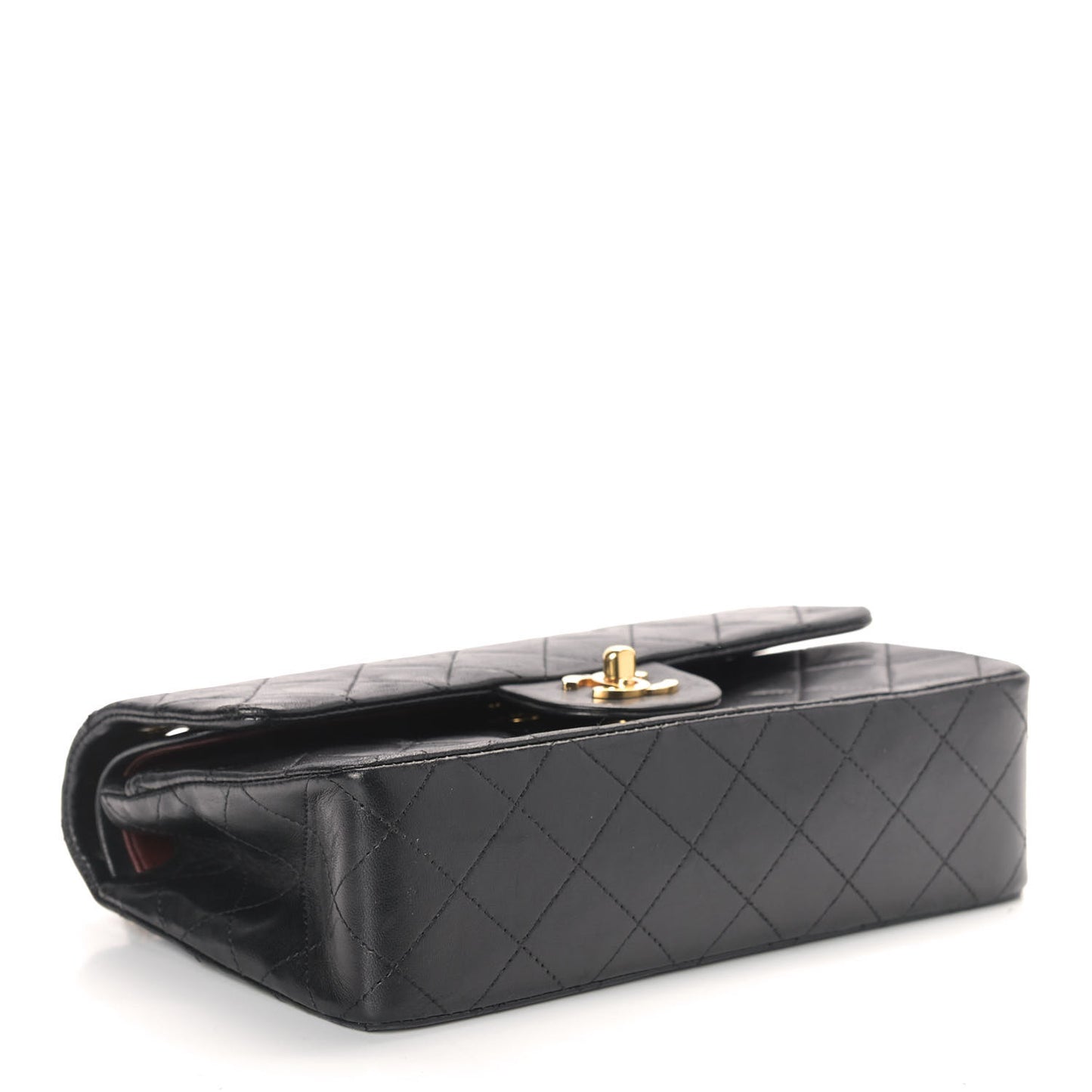 Lambskin Quilted Small Double Flap Black