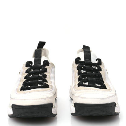 Chanel Velvet Calfskin Mixed Fibers CC Sneakers 39 Ivory Black 2 of 8