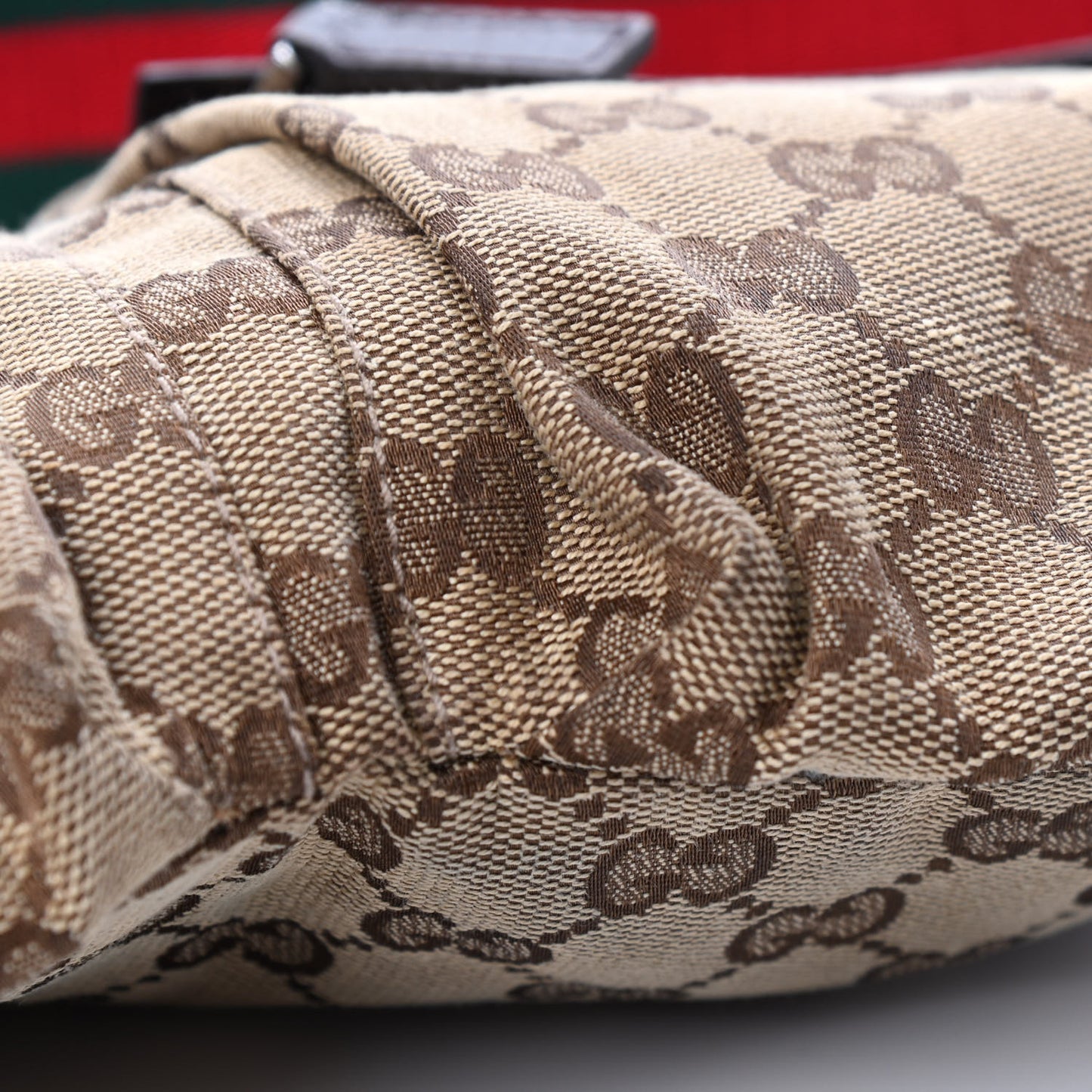 GG Monogram Web Double Pocket Belt Bag Dark Brown