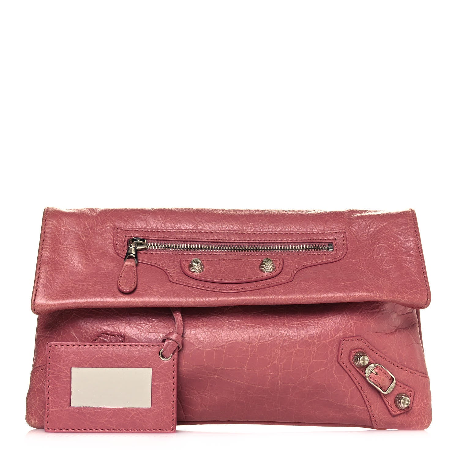 Balenciaga Agneau Giant 12 Silver Hardware Envelope Clutch Rose Bruyere 1 of 9