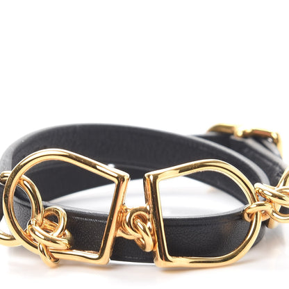 Hermes Swift Etrier Double Tour Bracelet T2 Black 4 of 9