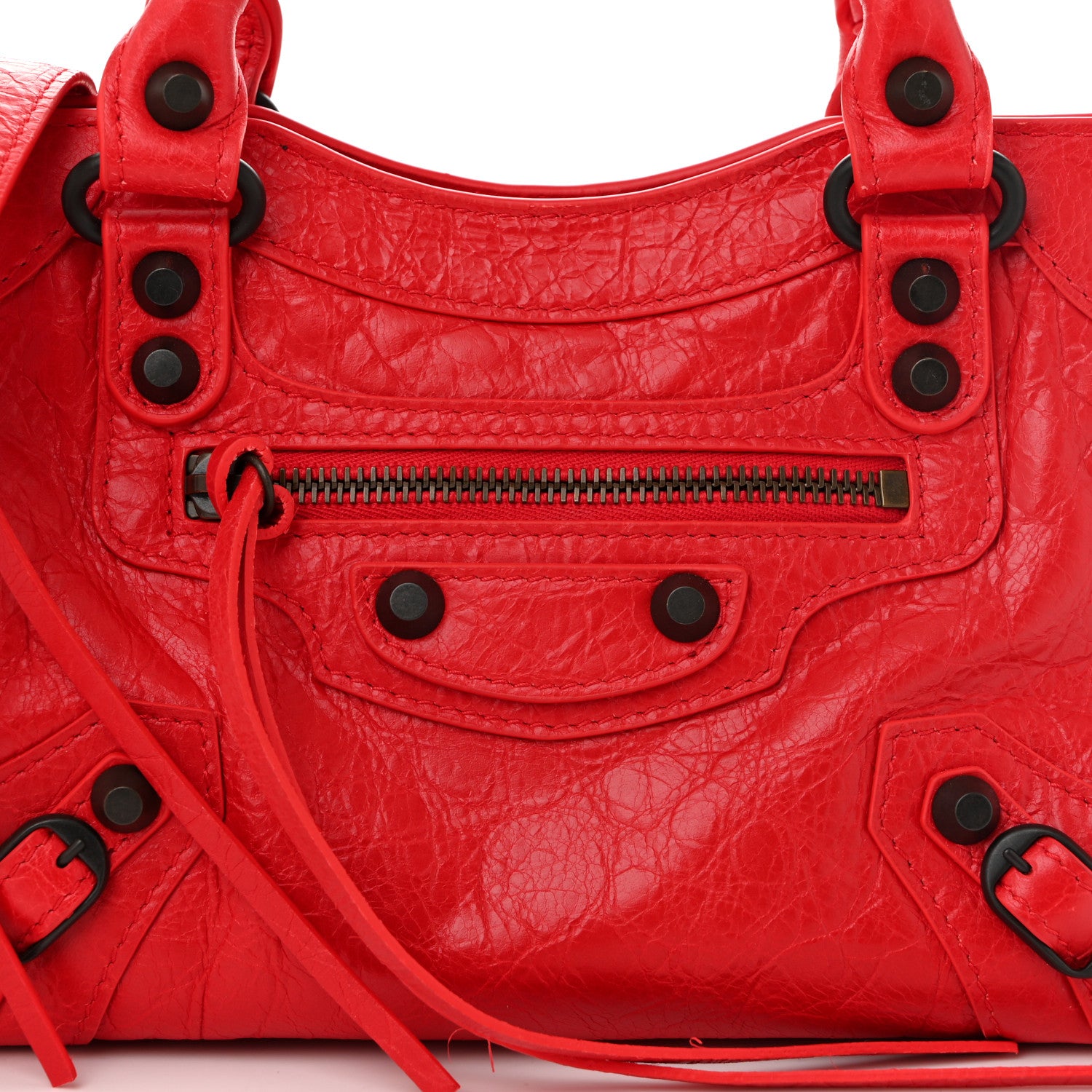 Balenciaga Agneau Arena Classic Hardware Mini City Vermillon Red 8 of 11