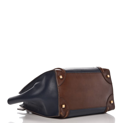 Celine Smooth Calfskin Mini Tri-Color Luggage Navy Blue 4 of 14