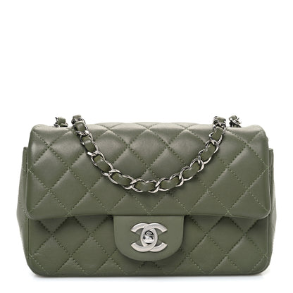 Chanel Lambskin Quilted Mini Rectangular Flap Green 1 of 10