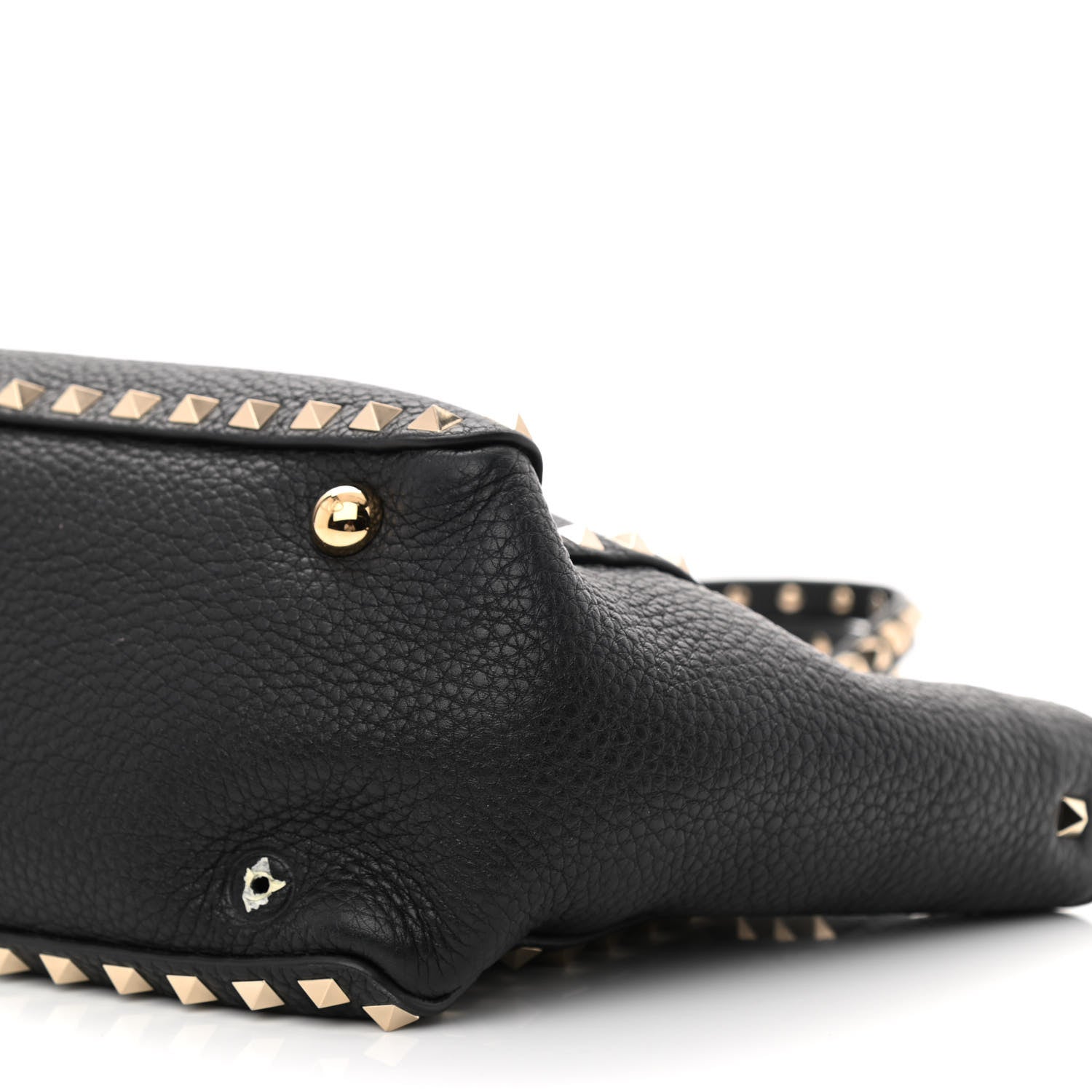 Valentino Garavani Grained Calfskin Small Rockstud Tote Black 9 of 10