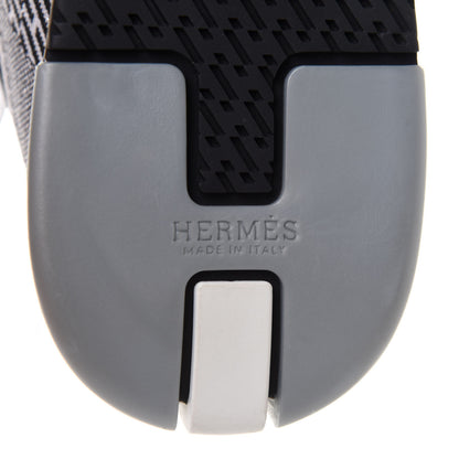 Hermes Knit Bi-Color Womens Addict Sneakers 39.5 Black White 7 of 9