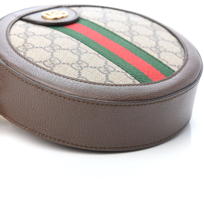 Gucci GG Supreme Monogram Web Mini Ophidia Round Shoulder Bag Brown 8 of 9