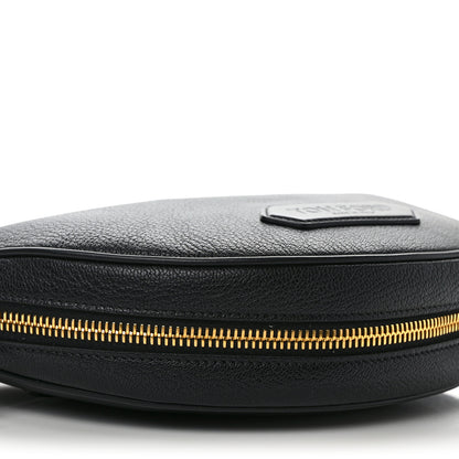 Tom Ford Grained Calfskin Zip Crescent Bag Black 7 of 8
