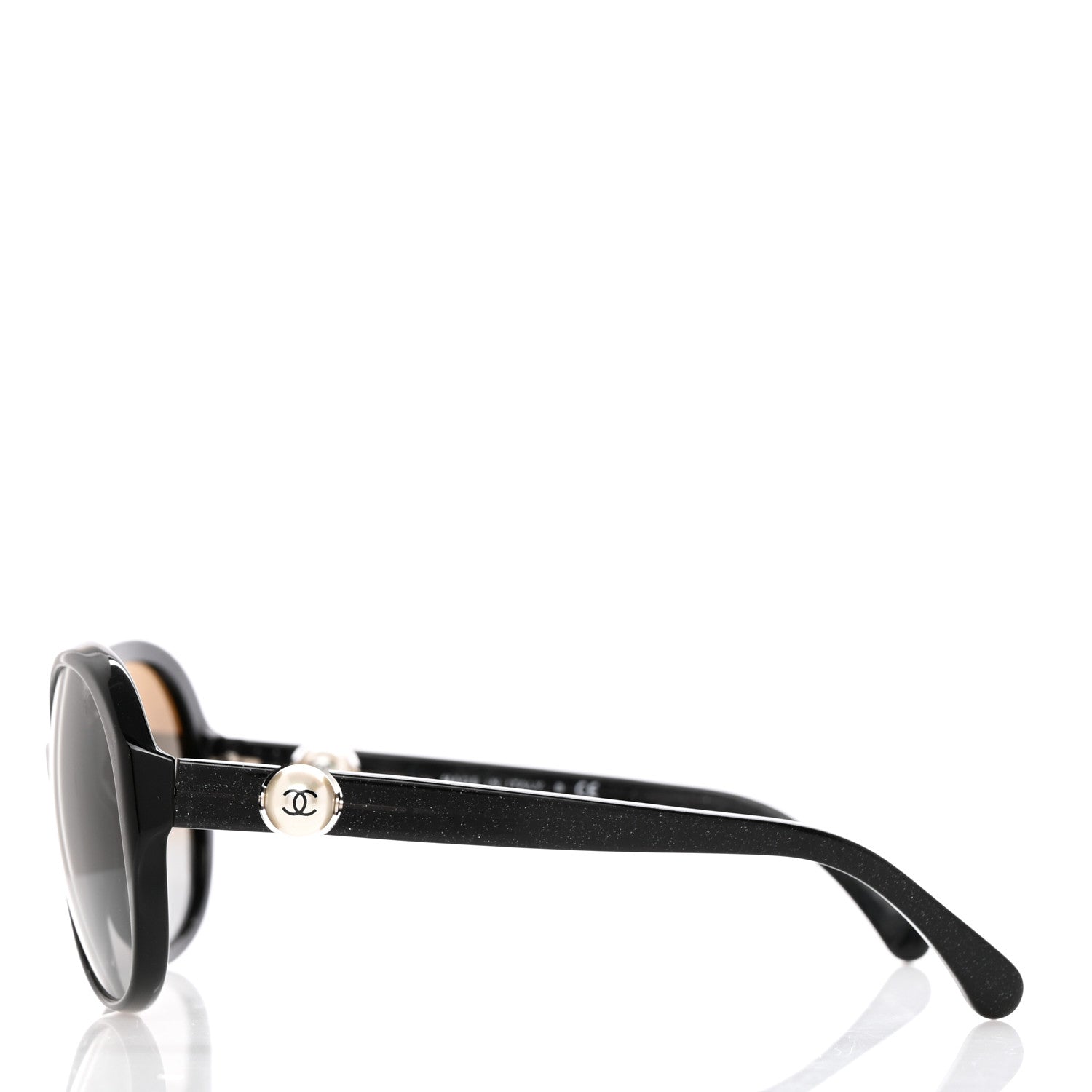 Chanel Glitter Acetate CC Pearl Sunglasses 5211-H Black 3 of 8