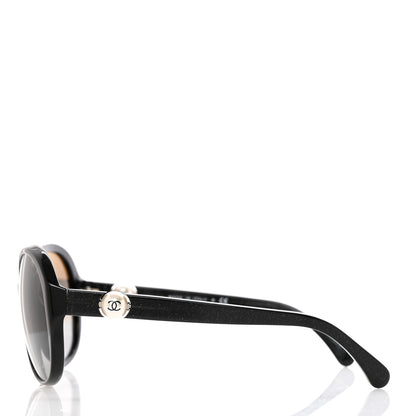 Chanel Glitter Acetate CC Pearl Sunglasses 5211-H Black 3 of 8
