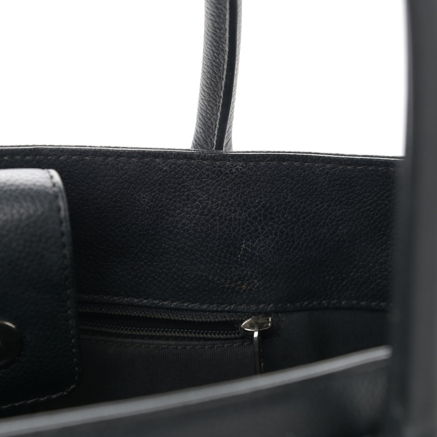 Calfskin Small Cerf Executive Shopper Tote Black