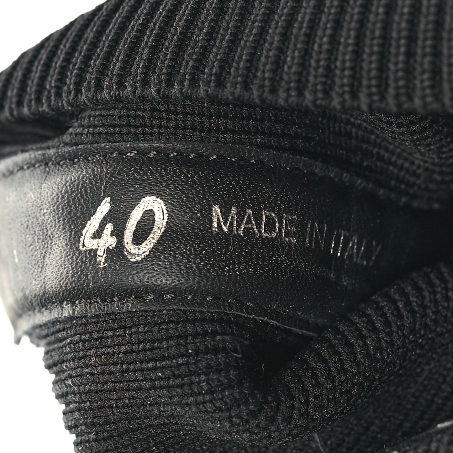 Knit Rubber Triangle Logo Monolith 55mm Ankle Boots 40 Black