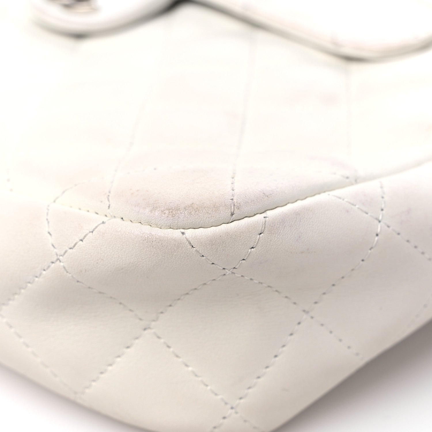 Chanel Calfskin Python Quilted Cambon Camera Case White 9 of 17
