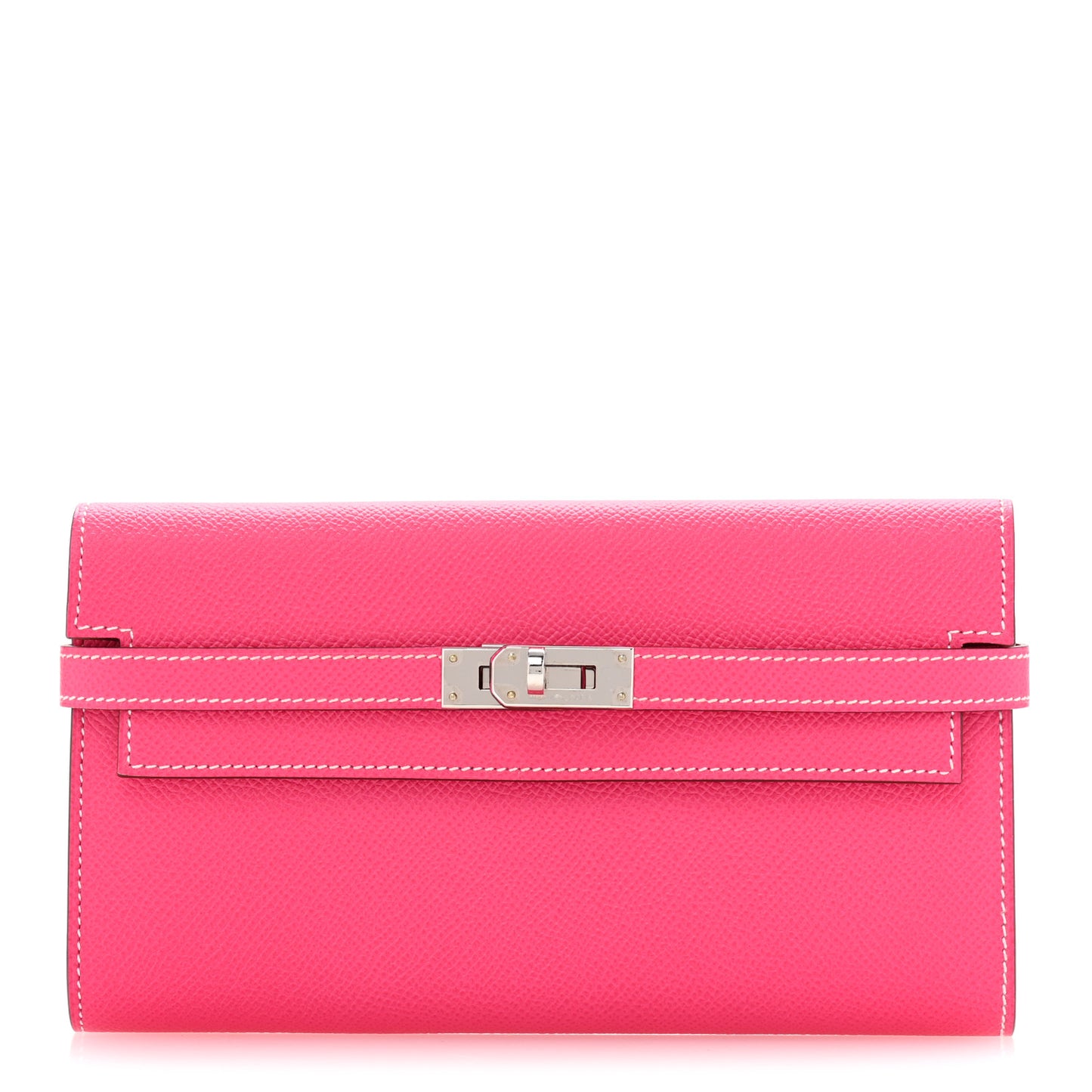 Epsom Kelly Longue Wallet Rose Tyrien