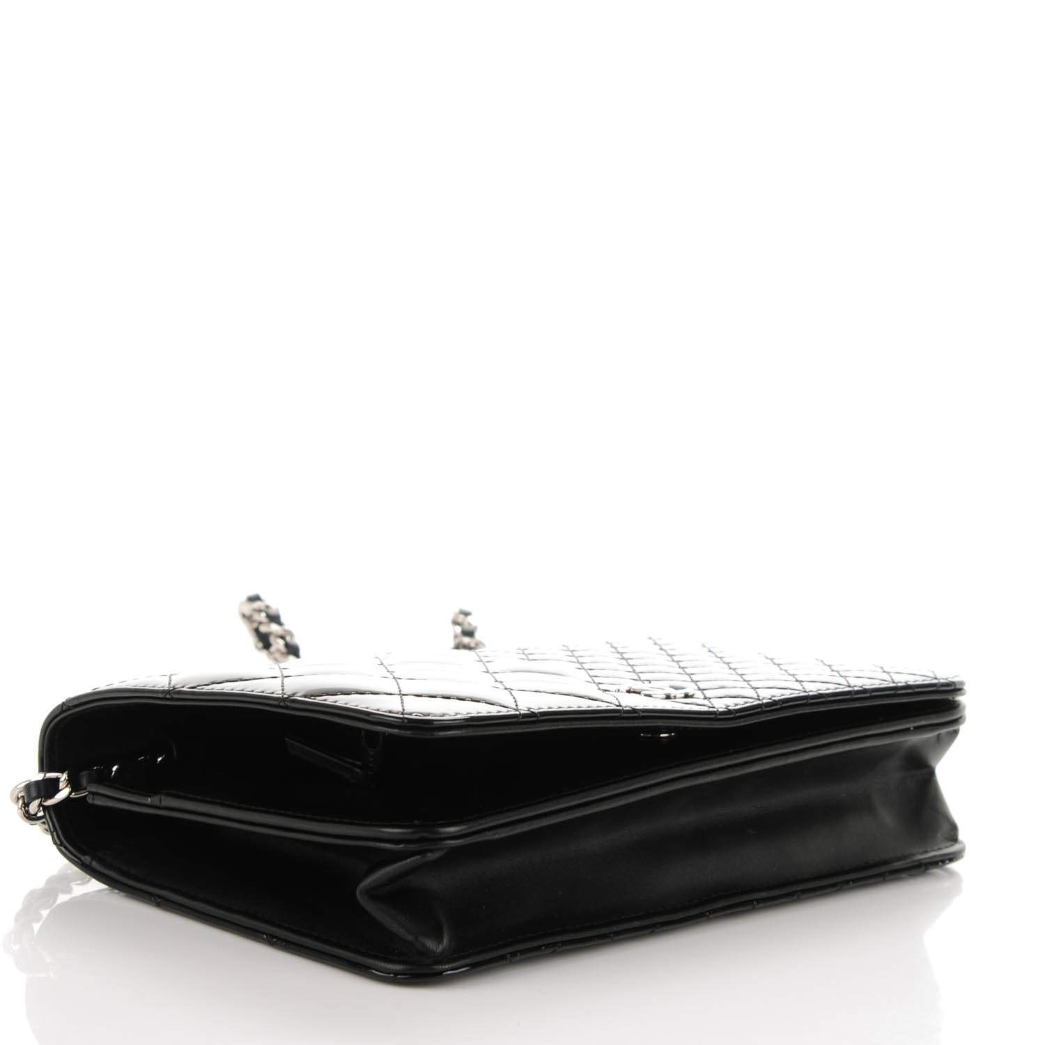 Chanel Patent Double Quilted Wallet On Chain WOC Black 4 of 10
