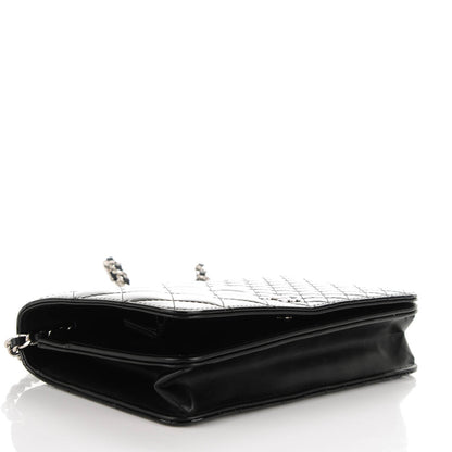 Chanel Patent Double Quilted Wallet On Chain WOC Black 4 of 10