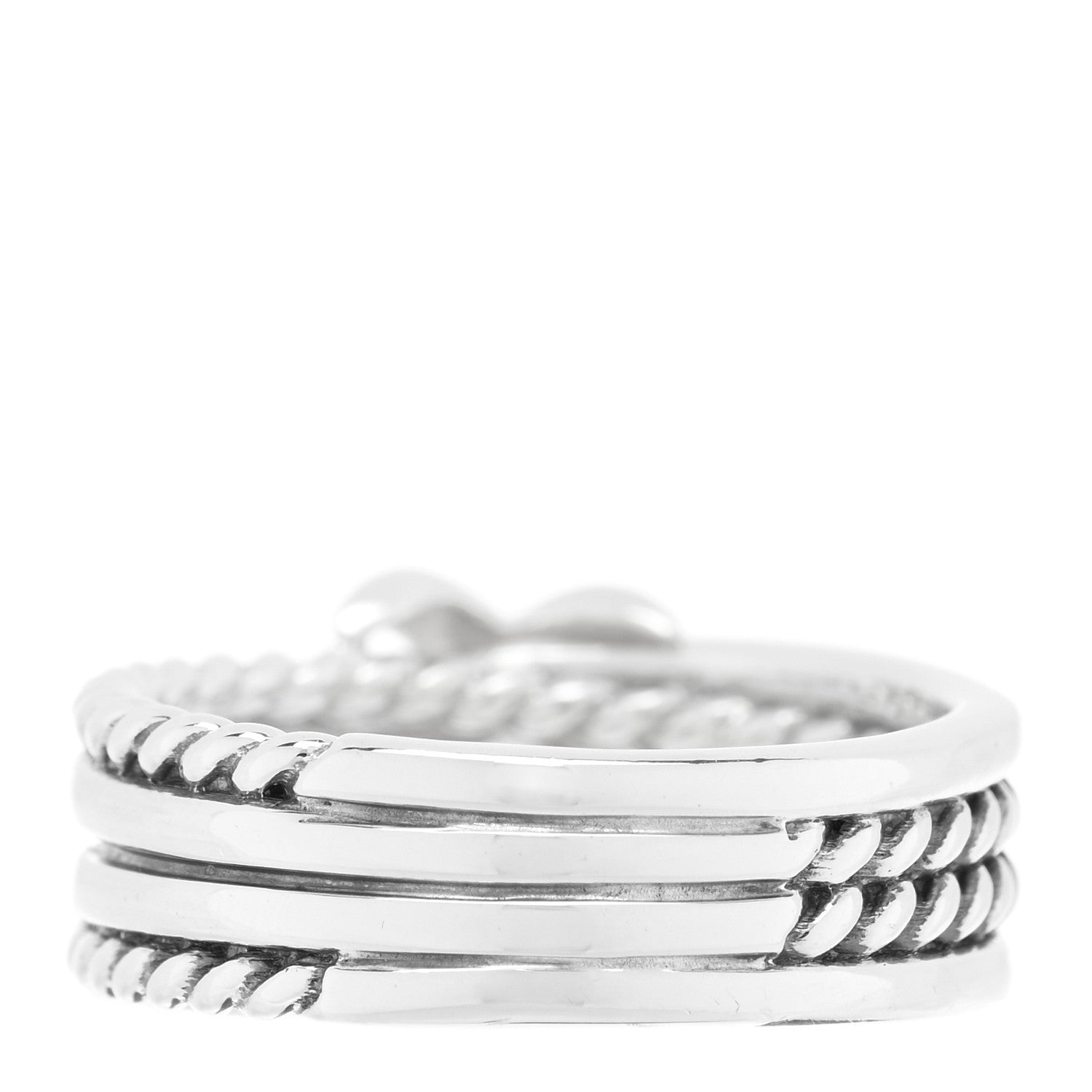 David Yurman Sterling Silver Diamond X Crossover Ring 50 5.5 3 of 4