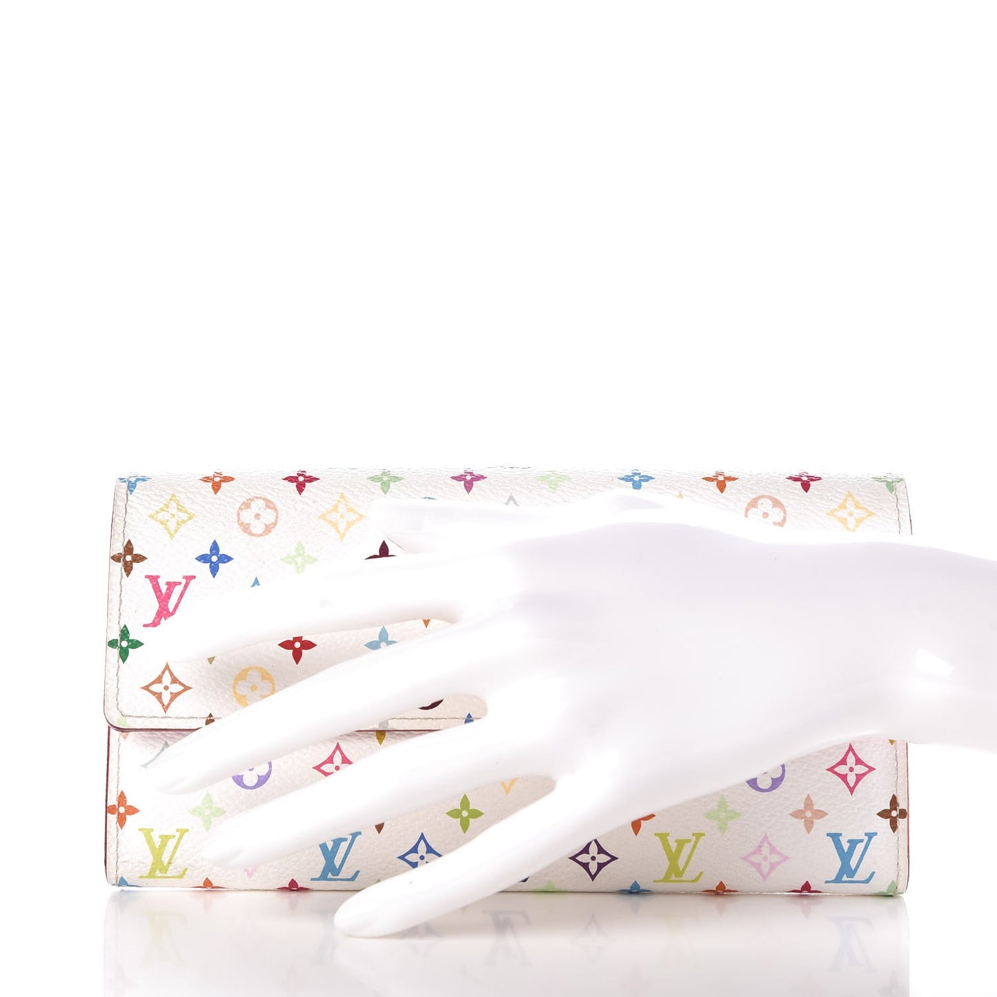 Monogram Multicolor Sarah Wallet White Litchi