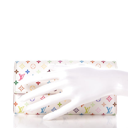 Louis Vuitton Monogram Multicolor Sarah Wallet White Litchi 2 of 8