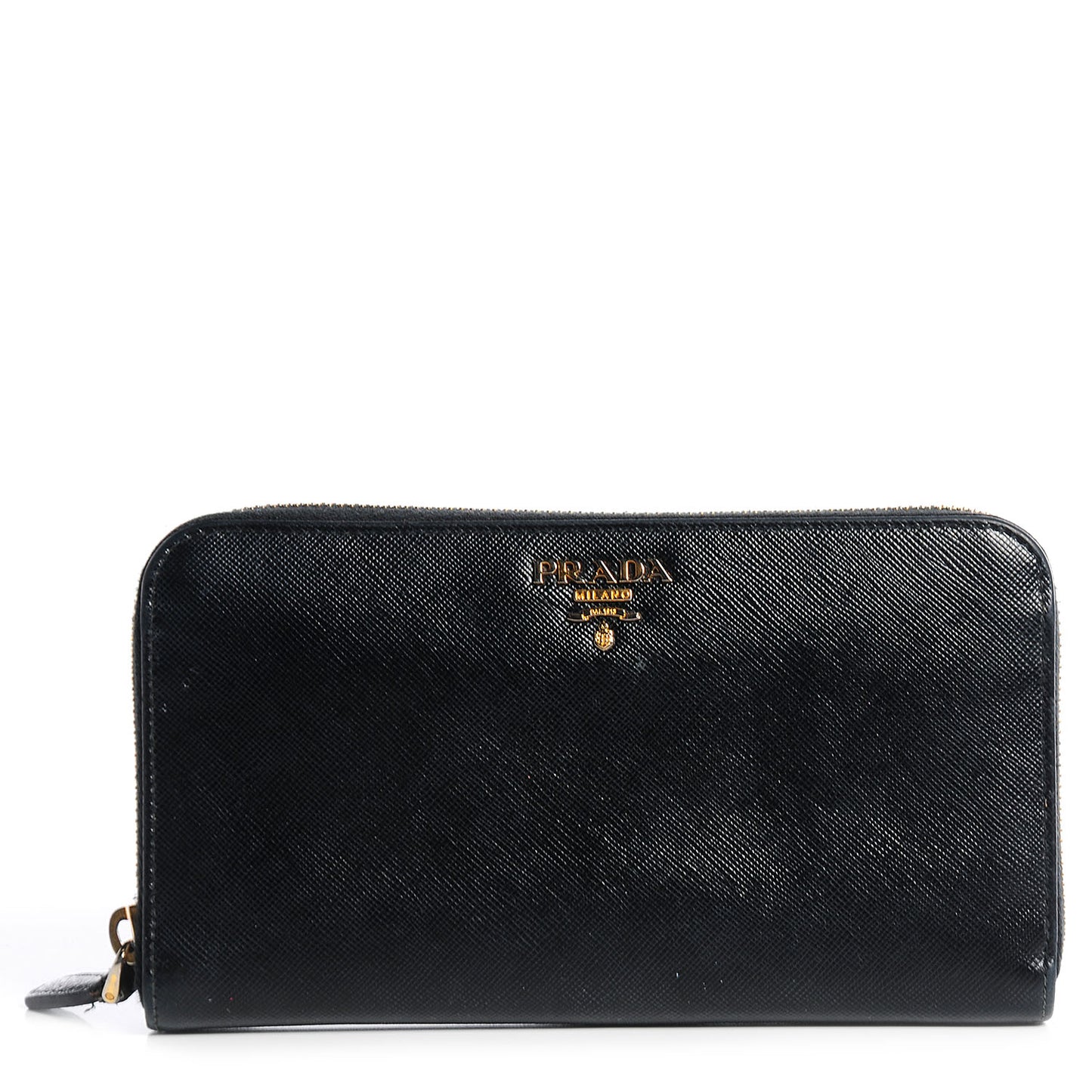 Saffiano Zip Around Wallet Nero Black