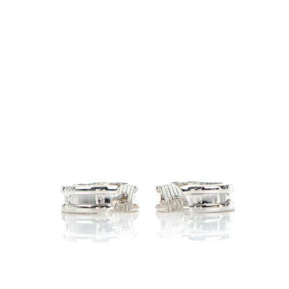 Bulgari 18K White Gold Small B.Zero1 Hoop Earrings 3 of 7