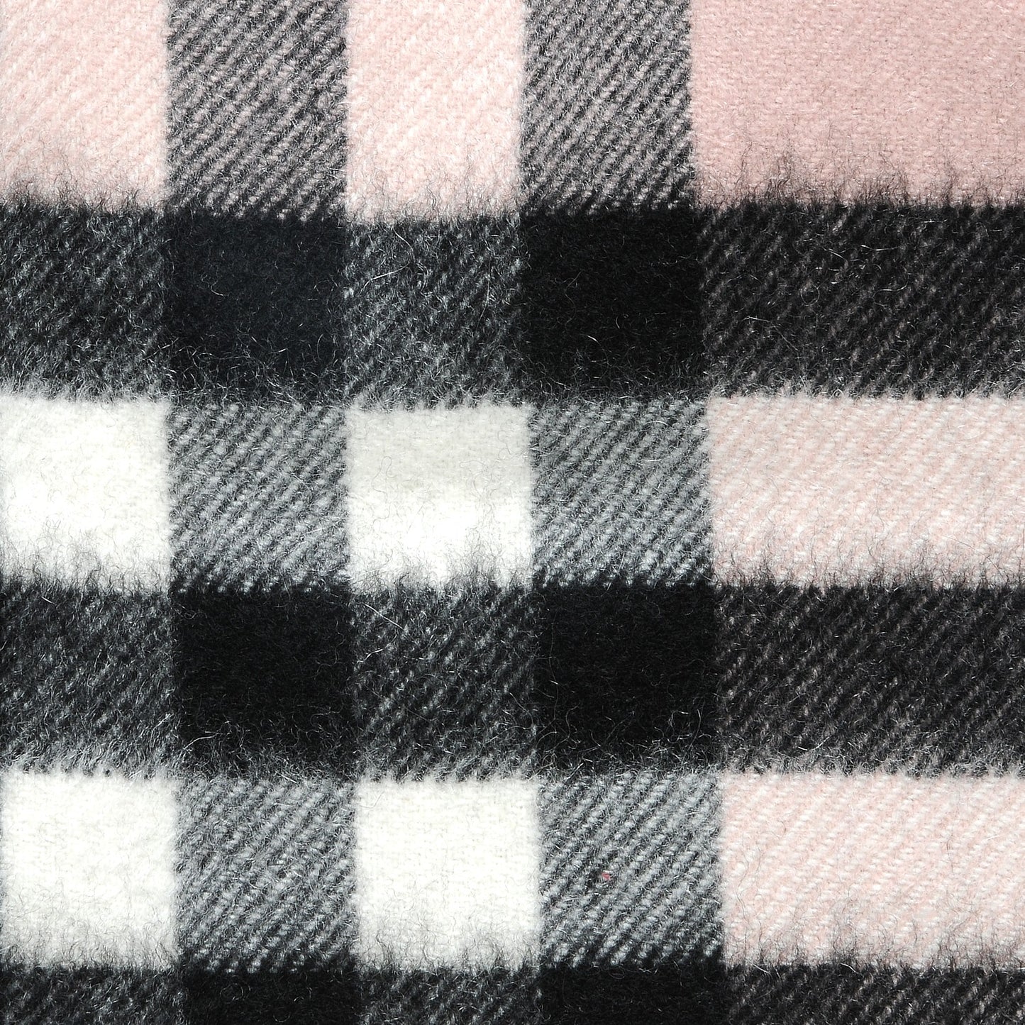 Cashmere Giant Heritage Check Fringe Scarf Ash Rose