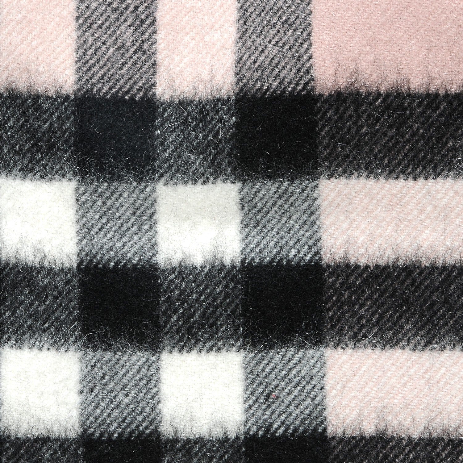 Burberry Cashmere Giant Heritage Check Fringe Scarf Ash Rose 3 of 4
