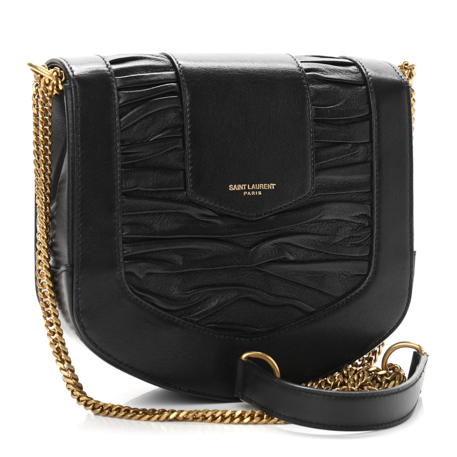 Saint Laurent Lamskin Chrissie Chain Shoulder Bag Black 3 of 11