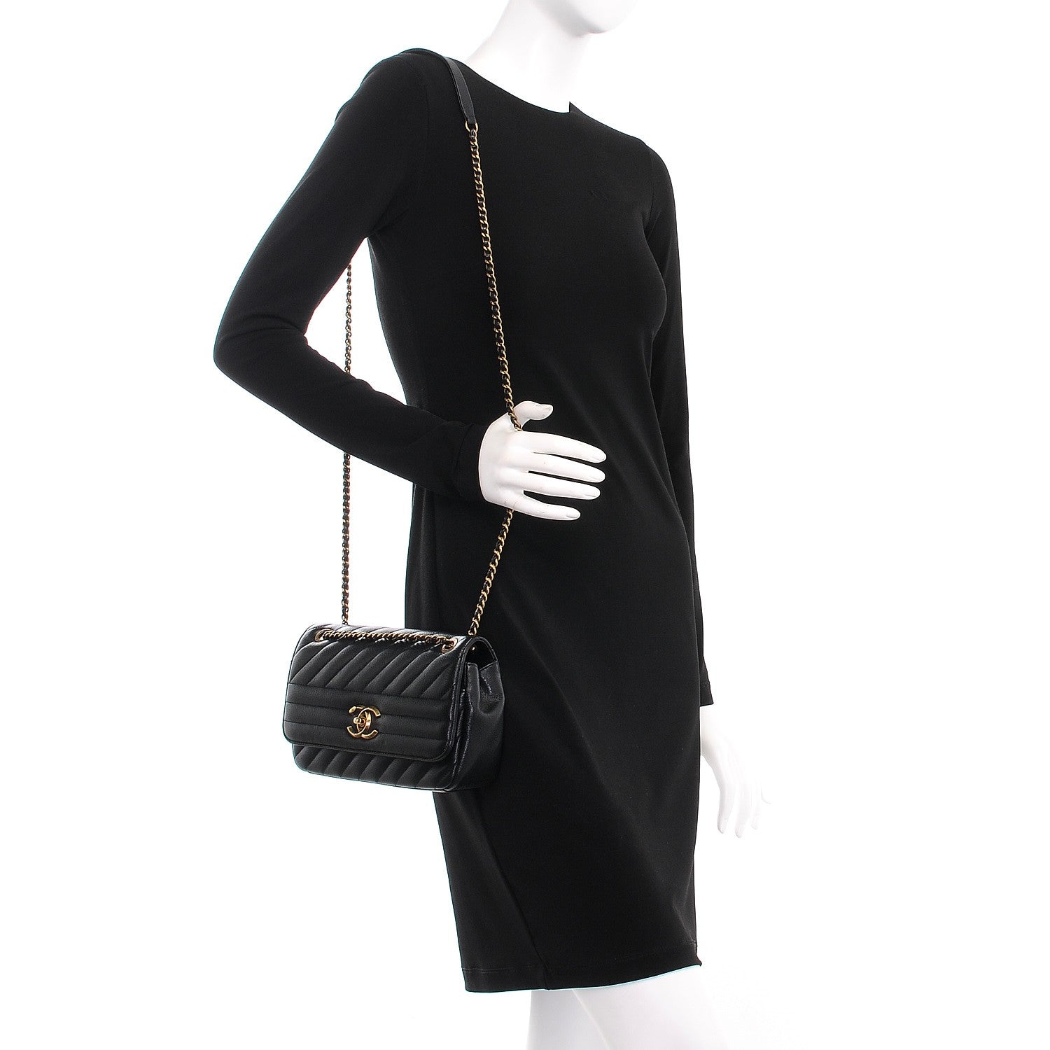 Chanel Shiny Goatskin Diagonal Quilted Small Flap Black 2 of 11