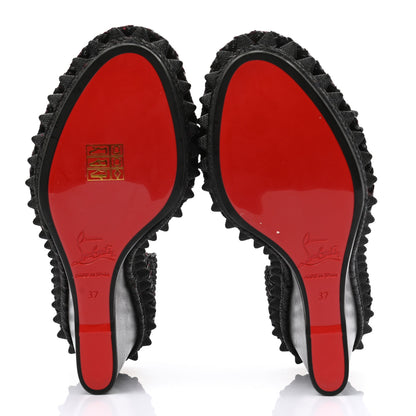 Christian Louboutin Calfskin Lata 110 Wedges 37 Black 5 of 7