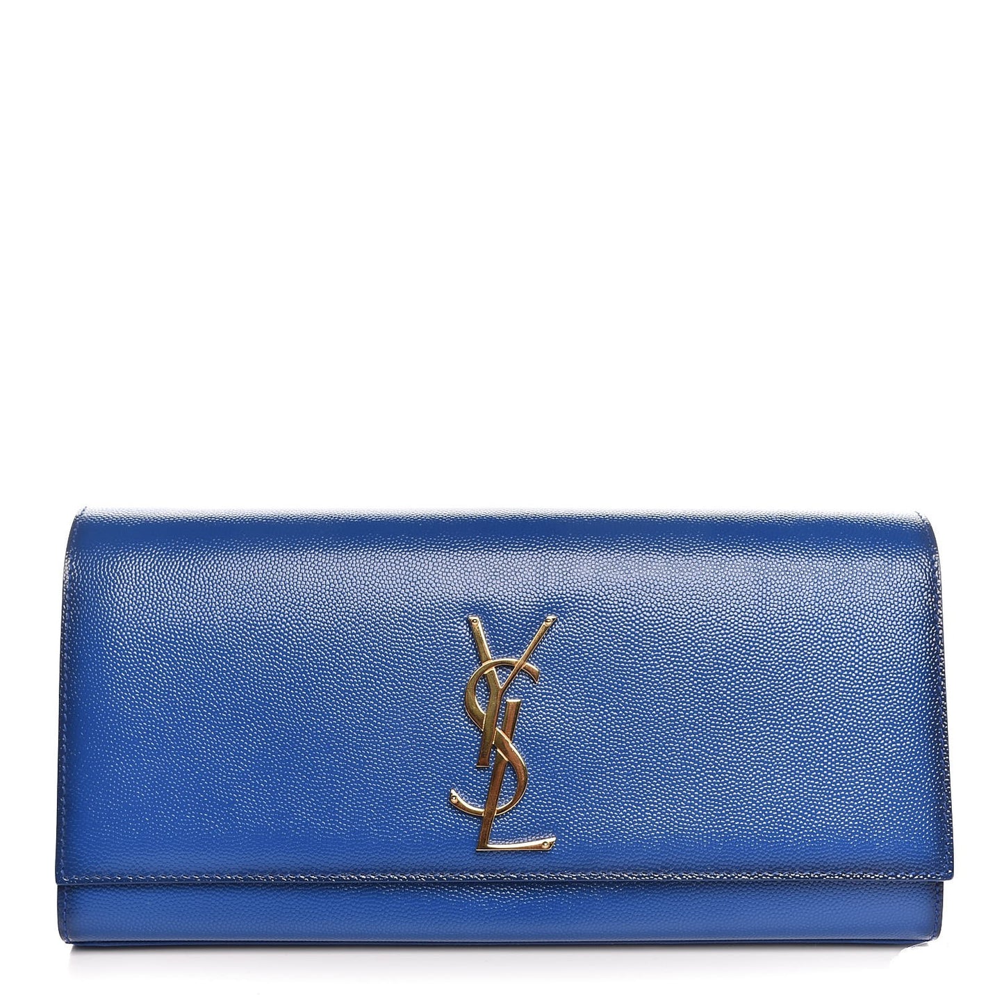 Patent Grain De Poudre Classic Monogram Cassandre Clutch Royal Blue