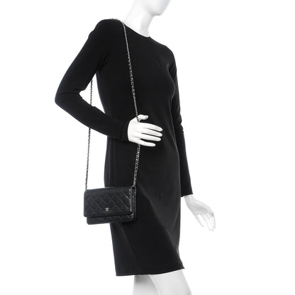 Chanel Caviar Quilted Wallet On Chain WOC Black 2 of 8