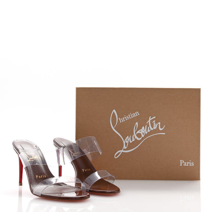 Christian Louboutin Patent PVC Just Nothing 85 Slide Sandals 37 Black 9 of 9