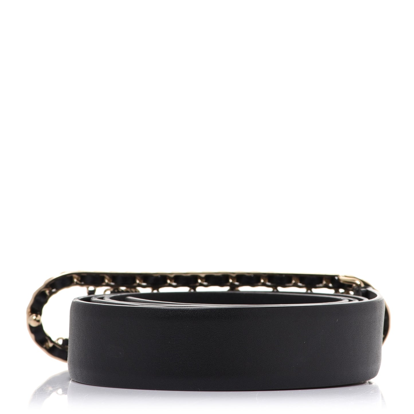 Calfskin CC Chain Vintage Allure Logo Belt 90 36 Black