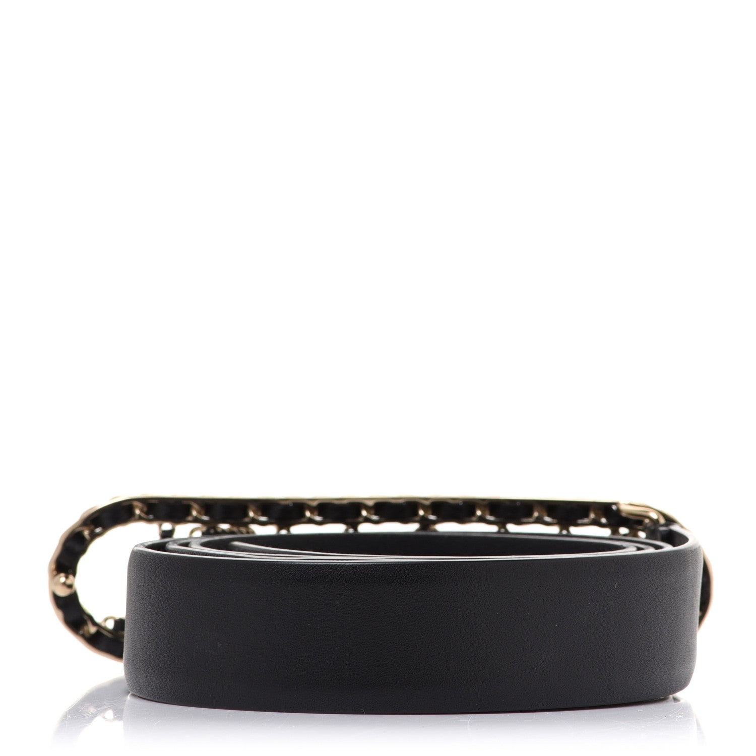 Chanel Calfskin CC Chain Vintage Allure Logo Belt 90 36 Black 2 of 6