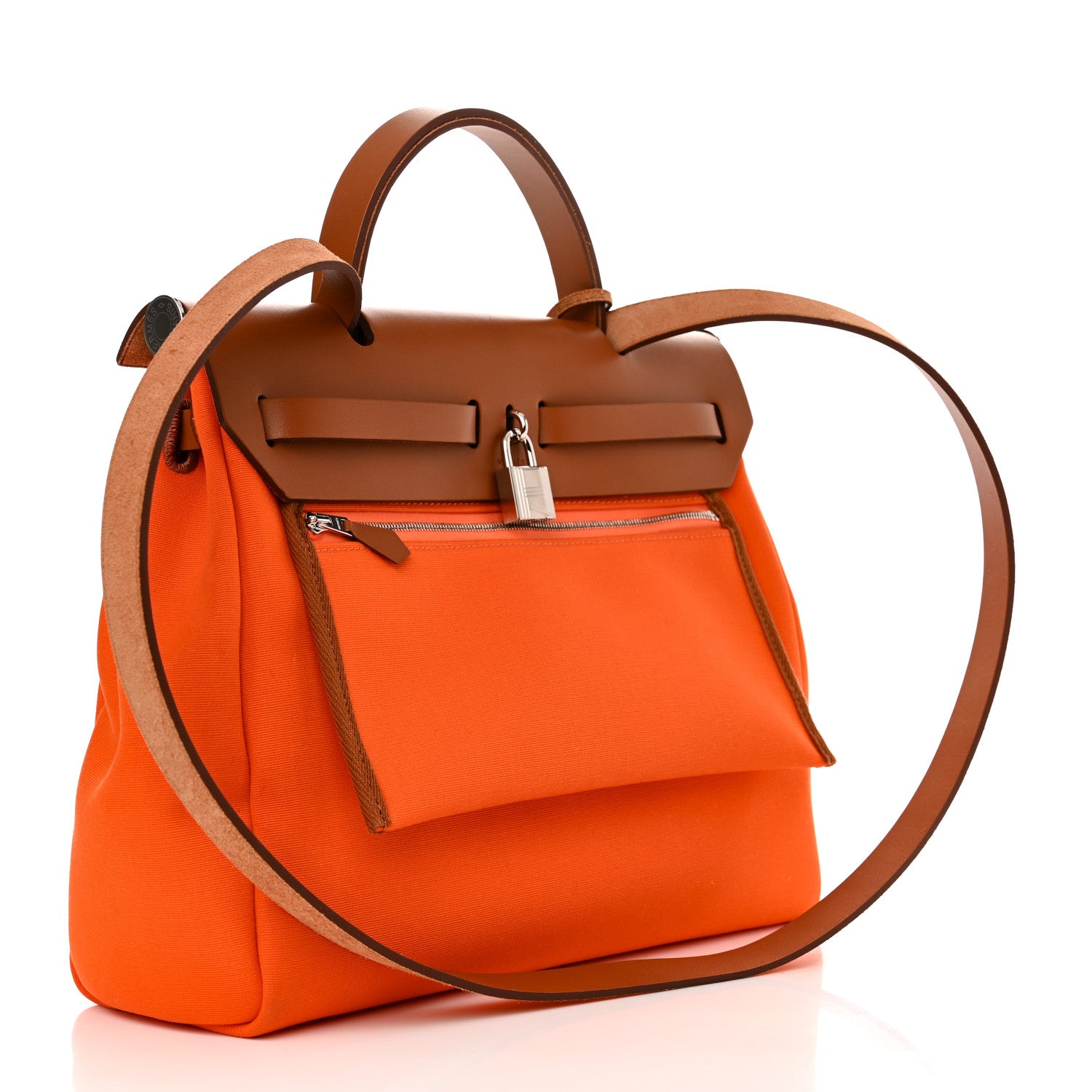 Hermes Vache Hunter Toile Herbag Zip 31 PM Orange 4 of 11