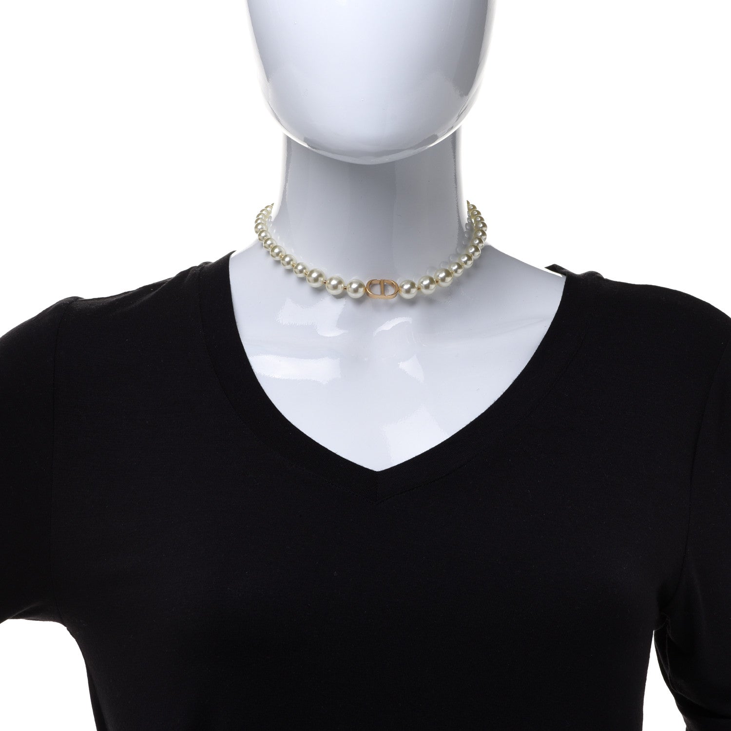Christian Dior Pearl 30 Montaigne Choker Necklace Gold 2 of 7