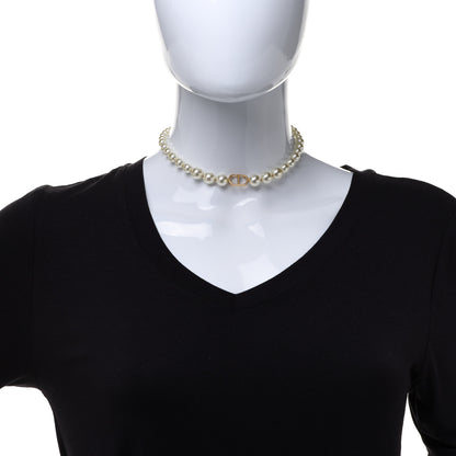 Christian Dior Pearl 30 Montaigne Choker Necklace Gold 2 of 7